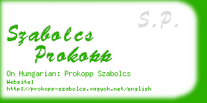 szabolcs prokopp business card